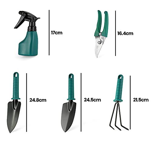 HASTHIP® 10Pcs Gardening Tools Kit with Carrying Case for Garden Home Patio, Stainless Steel Garden Tools Set, Durable Gardening Equipment, Garden Accessories
