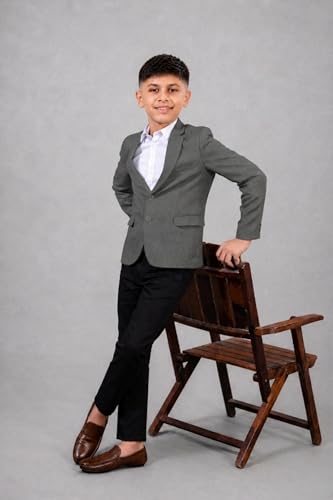 Image of SaintX Kids Boys Premium Blazer | Stretchable Structured Performance Grade Fabric | Fully Lined | Slim Fit | Formal & Casual Multi-Purpose Coat (1-14 Years KB02)