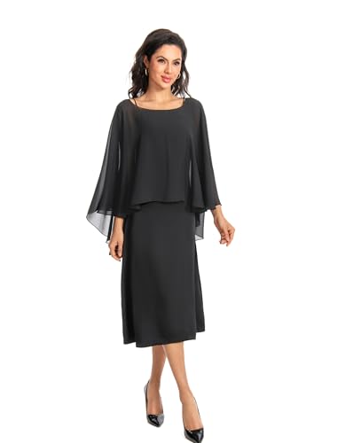 Image of Baoqiya Chiffon Capes Sheer Capelets Long Cape Poncho For Women Plus Size