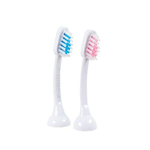 Emmi-dent Metallic/Professional 2-Pin Bristle-Head Attachments - Electric Toothbrush Replacement Heads. Cleans with Ultrasound Waves (Regular 2 Pack)
