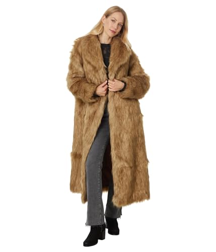 Free People Womens Annice Fur Coat Sandy Fox Combo X-Large at