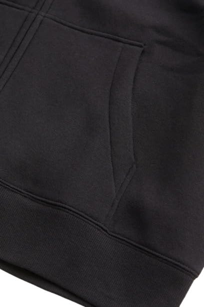 Image of Solid Regular Fit Zipper Sweatshirt Fleece Fabric Long Sleeves Kangaroo Pocket Jacket for Womens