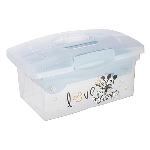 keeeper Boite de Rangement Mickey, Boîte de rangement organiseur avec couvercle, Patryk, Cloudy Blue (Bleu)