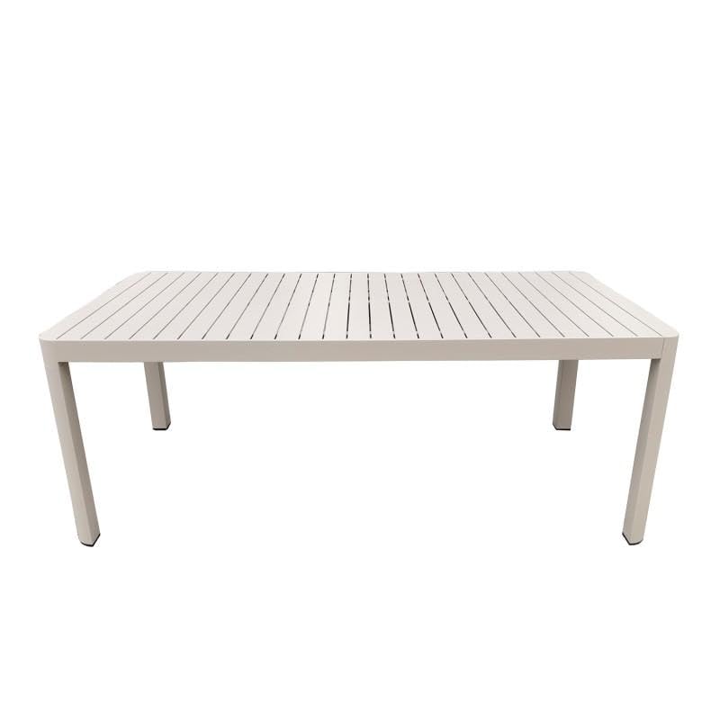 DRW Tavolo allungabile da esterno in alluminio color crema, 75 x 240 x 90 cm