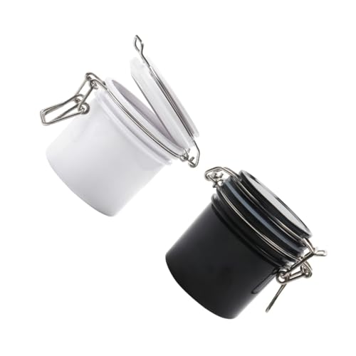 minkissy False Eyelash Storage Box 2pcs Eyelash Jar Containers Sealed Lash Extension Holders Compact Size