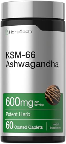 Horbach KSM-66 Ashwagandha | with L-Theanine | 60 Coated Caplets