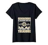 Photo Gallery donna geocaching treasure divertente geocache fan humor per un geocacher maglietta con collo a v Photo Gallery donna geocaching treasure divertente geocache fan humor per un geocacher maglietta con collo a v