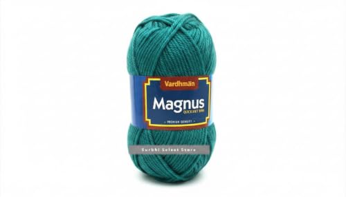 Image of Vardhman Magnus Knitting Yarn 100% Acrylic Bulky 4Ply Yarn (Pack of 1 Ball - 100g) - Knitting & Crochet Yarn for Winter Sweaters, Scarves, Blankets | Hypoallergenic, Hand Wash - Teal Green