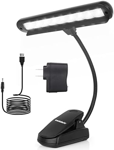 Music Stand Light,Clip On Piano Lights 9 LED Orchestra Light Book Lamp Musician Lamp,Fully Adjustable No Flicker for Piano, Orchestra,Book Reading, Mixing Table, DJ, Craft Work
