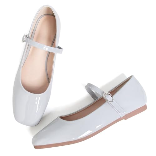Image of LUXINYU Women's Slip on Flats,Classy Round Toe Solid Classic Mary Jane Ballet Dance Shoes Soft Comfortable PU Flat Shoes