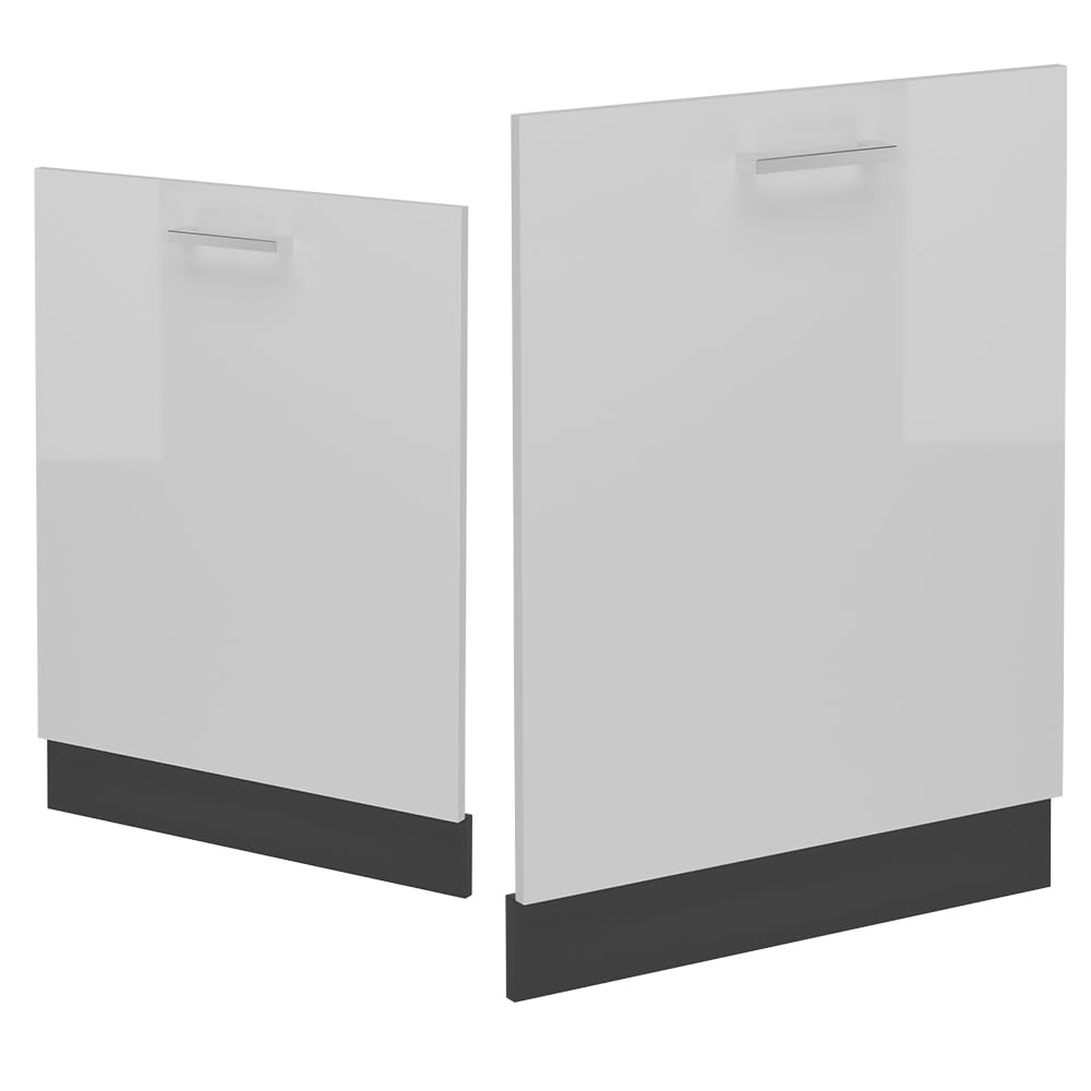 Vicco Panel Frontal del lavavajillas R-Line, Blanco Alto Brillo, 60 cm