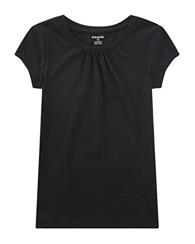 Bienzoe Girl School Uniform Breathable Quick-Dry Short Sleeve T-Shirt Pack2