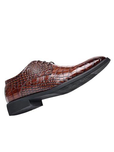 Image of Men's Retro Crocodile Print Dress Shoes Modern Formal Business Oxford Casual Leather Shoes