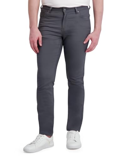 DKNY Calças masculinas – 5 bolsos para homens | Calças casuais elásticas para homens – Calças masculinas de desempenho, Carvão, 36W / 30L