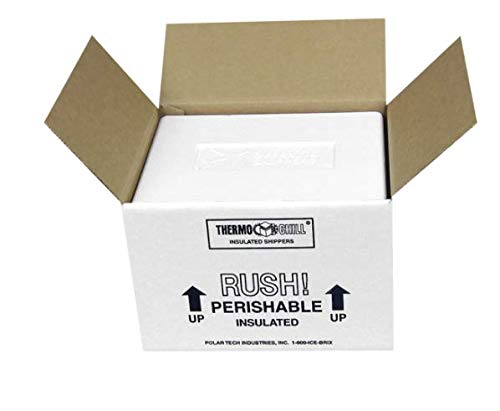 Polar-Tech ON12C Thermo Chill Insulated Carton with Foam Shipper (Pack of 2) 9.5" x 7.5" x 5.5"