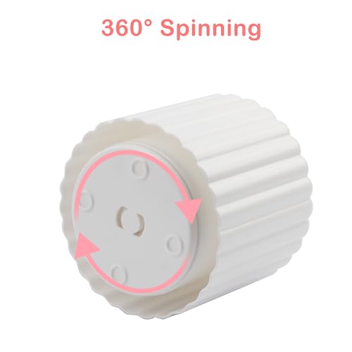 Image of 360 Rotating Makeup Brush Holder,Cute Makeup Brush Cup, Removable 7 Slots Spinning Cosmetic Brushes Storage Pen Holder for Vanity, Dresser, Desk, 5 Inch | 1 Pack White