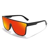 FEISEDY Men Women Polarized Sunglasses, Flat Top Trendy Oversized Square Shades UV400 B4141