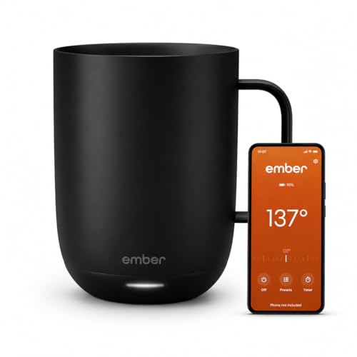 Ember Temperature Control Smart Mug 2, 14 Oz, App-Controlled Heated Coffee Mug with 80 Min Battery Life and Improved Design, Black