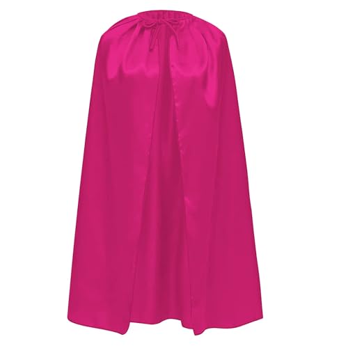 Cape Superheroe Superheroine Pour Adolescent et Adulte, Homme, Femme - Satin Brillante Superman Batman Flash (M/140 cm, Fuchsia)