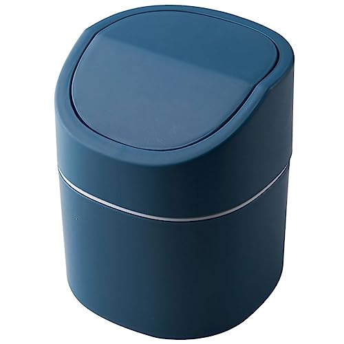 Cabilock Basurero Mini de Escritorio Rectangular Azul Oscuro