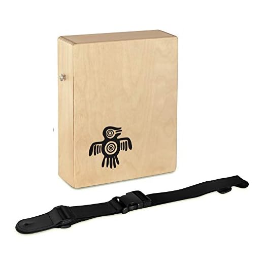 XDrum Street Cajon Peruana Birch (Cajón de viaje para llevar, placa de golpeo de 3 mm, túnel bass reflex, incluye correa)