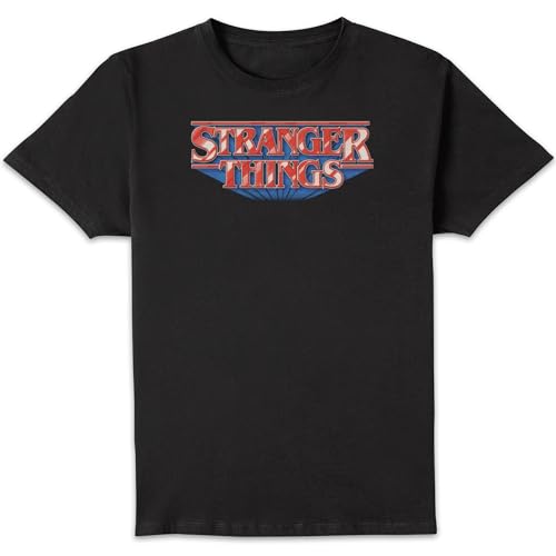 Image of Stranger Things Retro Logo Men's T-Shirt - Black 4XL