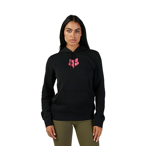 Fox Racing Women's Fox Head Fleece Pullover Hoodie, Black/Pink, Medium