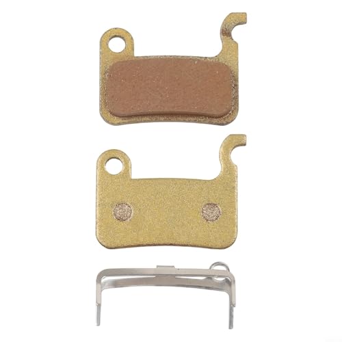 Brake Blocks for Bicycle Disc Brakes – Metal Brake Pads Compatible with HB100, M596, M975/M966, and Pro Electric Scooter – Gold Finish, 1 Pair