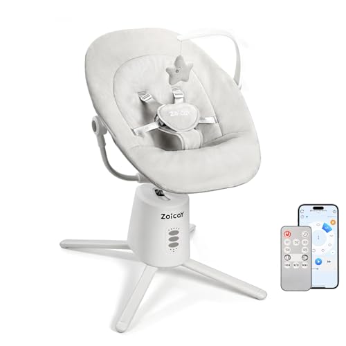 Transat Bebe Electrique Zoicay Balancelle Bebe Electrique 3 Modes avec Inclinaison Réglable, fonction de Timing et Musique Télécommande Bluetooth contrôle...