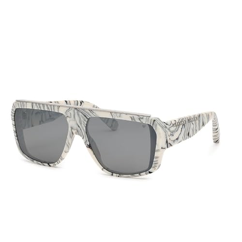 Philipp Plein Herren SPP074 Sonnenbrille, MARMORIZED Ivory
