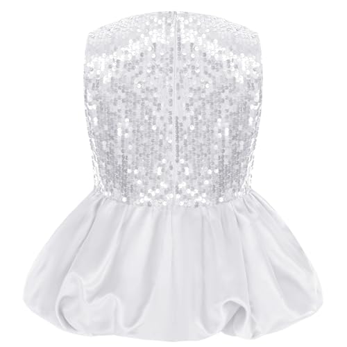 Girls Dressy Tops Sequin Glitter Peplum Blouse Trendy Formal Crew Neck Sleeveless Shirt2