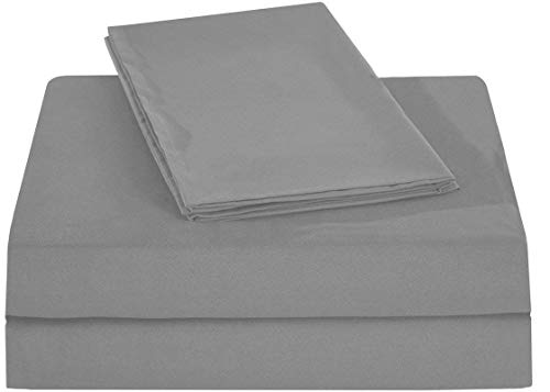 American Linen Juego de sábanas de algodón egipcio de 400 hilos, 157,5 x 188 x 15,2 cm, color gris plateado