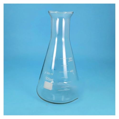 Glassware Labware - Frasco triangular de vidrio, 100/150/250/500/1000/200 ml, boca recta/trompeta,...