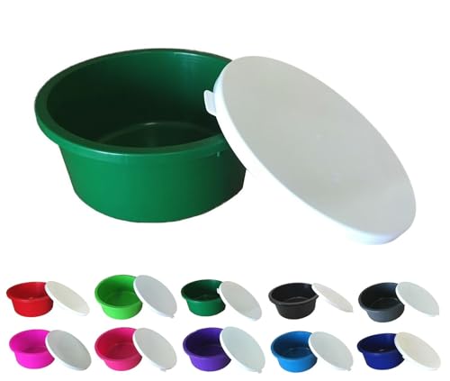 NETPROSHOP Müsli Schale 2 Liter Schüssel mit weißem Deckel Lebensmittelecht, Farbe:Dunkelgruen
