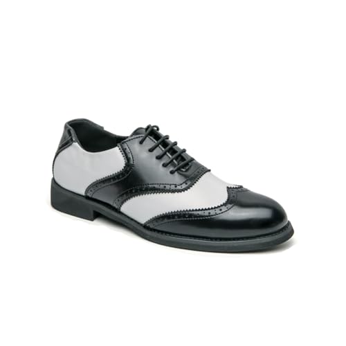 Men's Two - Tone Leather Wingtip Oxford Shoes with Laces, Combining Classic Design and Fine Craftsmanship