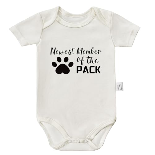 Image of Member of the Pack Bodysuits, Gender Neutral Baby Clothes, Boys Girls Short Sleeve Jumpsuit Outfits