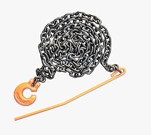 Forstkette Rückekette Chokerkette 8mm 4000daN Forsthaken Aufhängering Gütekl.:8 schwarz Kette nach EN818-2 hochfest und geprüft (1m FK1)
