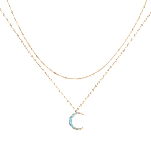 Jenosy Personalised Moon Choker - 18K Gold Plated Dainty Necklace Gift for Women