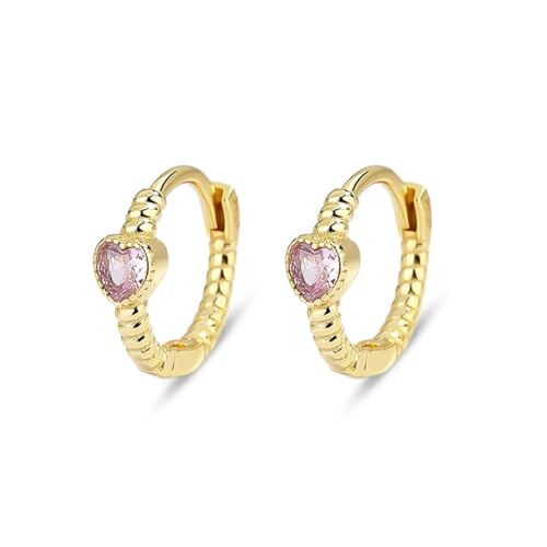 Boucles d'oreilles coeur rose hoop bijoux mariage femme