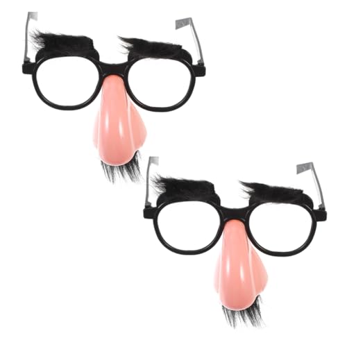 FELTECHELECTR Halloween Glasses 2pcs Clown Beard Glasses for Party Christmas Party Accessory with Fun