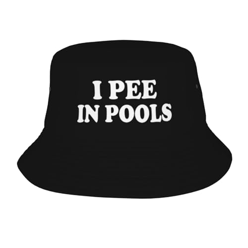 I Pee in Pools Funny Bucket Hat for Women Men Fisherman Hat Packable Sun Cap Travel Outdoor Beach Caps