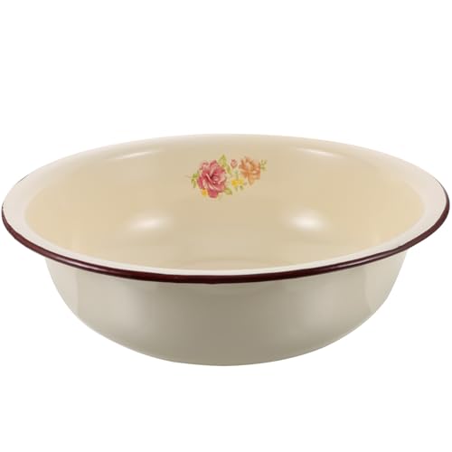 Tazón vintage esmaltado de 28 cm para cocina miniatura 1