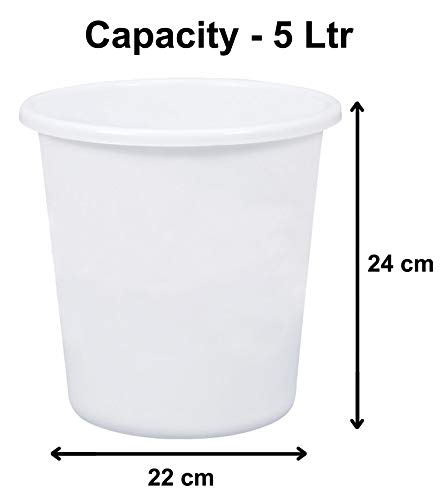 Image of Heart Home Plastic Garbage Waste Dustbin /Recycling Bin for Home, Office, Factory, 5 Liters (White)-HEART11741, Standard