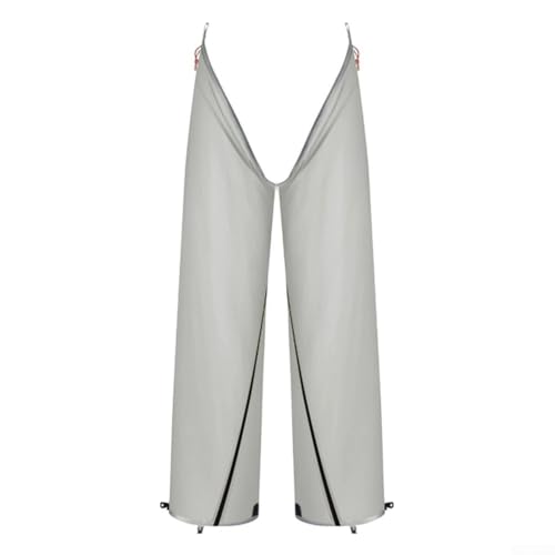 Yhenlovtt Pantalon de pluie imperméable en nylon 20D ultra léger pour la randonnée et le camping avec résistance à la pression d'eau de 5000 mm et double fermeture éclair sur toute la longueur (gris)