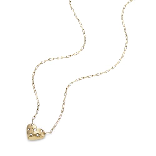 Image of Fossil Women's Gold-Tone Stainless Steel Pendant Chain Necklace for Women