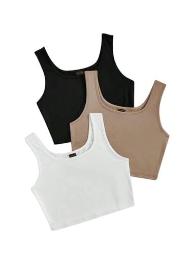 Image of Toochki Top for Women | Spandex | Crop | Black White Beige | Short | Western| Pack of 3 Tops | Tunics