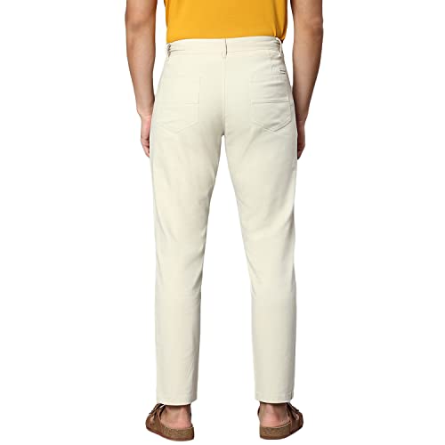 Image of Hubberholme Men's Tapered Fit Cotton Trousers, Ankle Length Button Closure Chinos