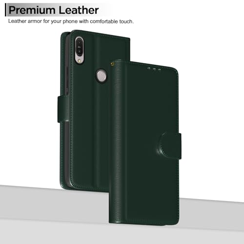 Image of Pikkme Flip Cover for Asus Zenfone Max Pro M1 Leather Finish | Inside TPU with Card Pockets | Wallet Stand and Shock Proof | Complete Protection Flip Case(Green)