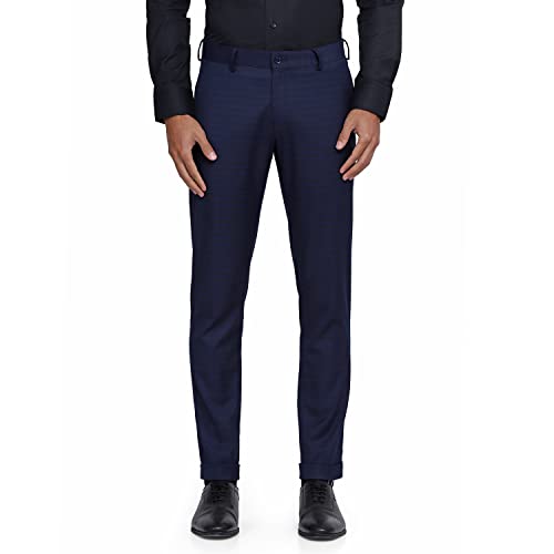 Image of blackberrys Stripes Polyester Viscose Slim Fit Mens Trousers (S22BB45A2IS22F1-P)