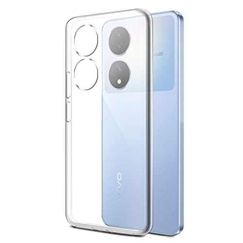 Image of Fashionury Crystal Clear Case for Vivo Y100 5G | Yellowing Resistance | Transparent TPU Silicone | Raised Camera Lips | Slim Transparent Cover